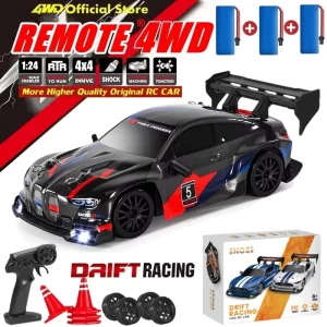4WD RC Car With LED Remote Control Cars High Speed Fast Drift Racing 2.4G Radio RTR Vehicle GTRPRO Model Toy Kids Children Gift