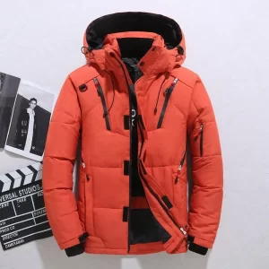 New Winter Men Hooded Casual Puffer Jackets White Duck Down Coats High Quality Male Outdoor Windproof Warm Winter Parkas Size 5
