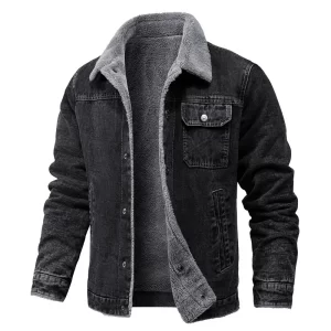 Men Winter Black Denim Jackets Fleece Warm Coats Good Quality Male Casual Winter Jackets Outwear Casual Coats Winter Clothes 4XL