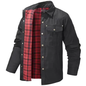 New Autumn Men Casual Coats Flannel Plaid Jackets Fashion Man Europe Retro Style Loose Jackets High Quality Men's Clothing XXL