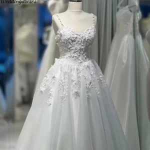 Wedding Dresses For Woman Bride A-LINE Appliques Spaghetti Straps Sweetheart Robe De