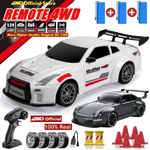 4WD RC Drift Car With LED Light 2.4G Radio 20KM/h High Speed Remote Control Racing Cars Vehicle Model Toy Gift for Boy Girl Kid