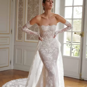 Vintage Lace Mermaid Wedding Breathtaking Off Shoulder Long Sleeves Bridal Gowns Dress Vestido De Novia